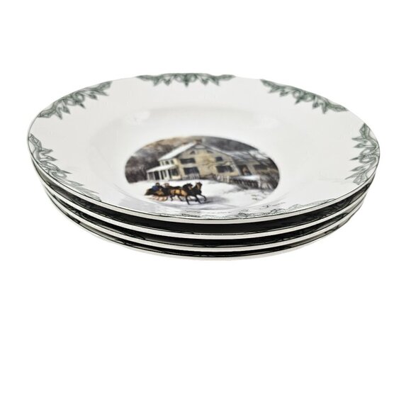 Currier & Ives 2000 Thomas Museum Of The City of New York Soup Bowls - Set of 4 - Picture 10 of 16